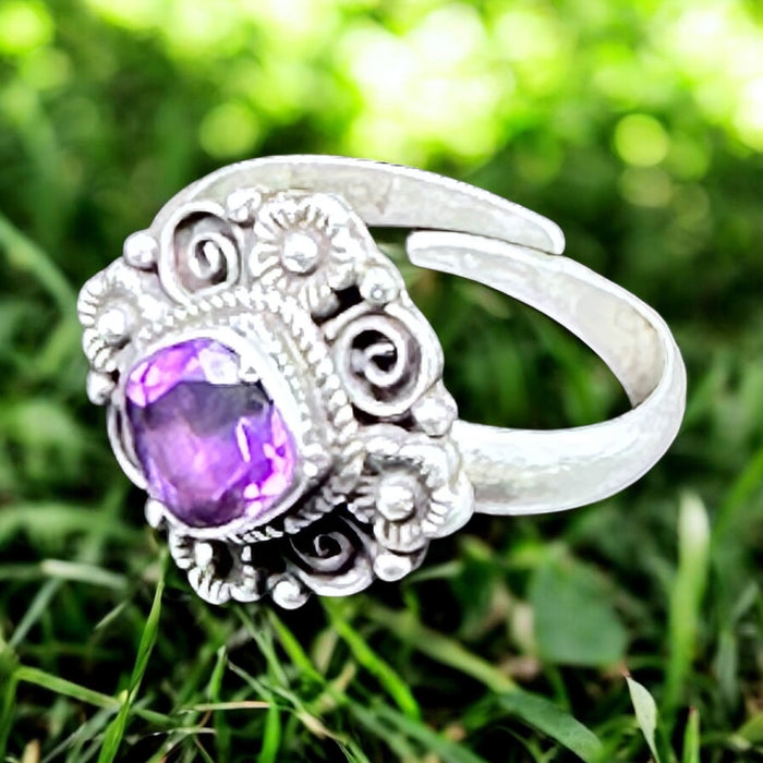 Tibetan Ring with Amethyst