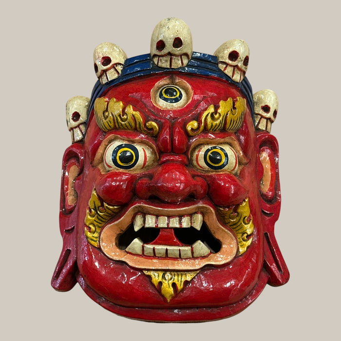 Mahakala maschera di legno Himalaya