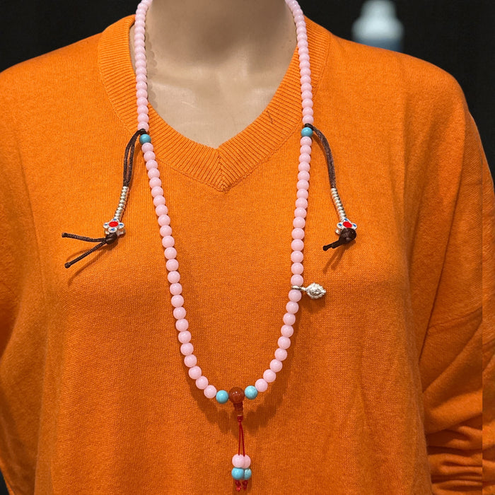 Mala a Quarzo Rosa e Turchese Insieme Conta Mala