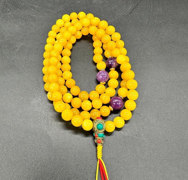mala 108grani con agata giallo