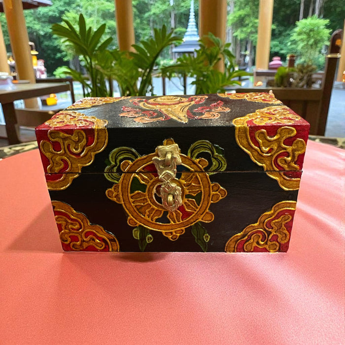 Mini scatole di legno a dharmachakra