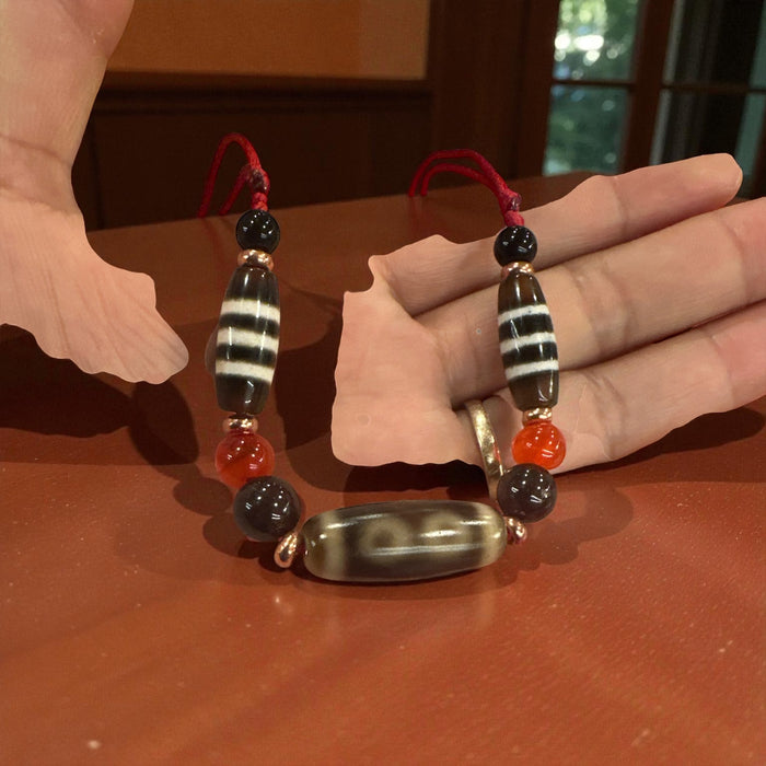 Dzi tibetano a 3 occhi e Chung dzi