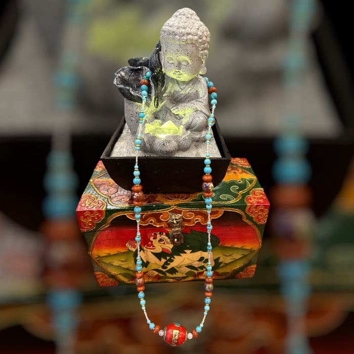 Collana tibetana con Pietri e preghiere