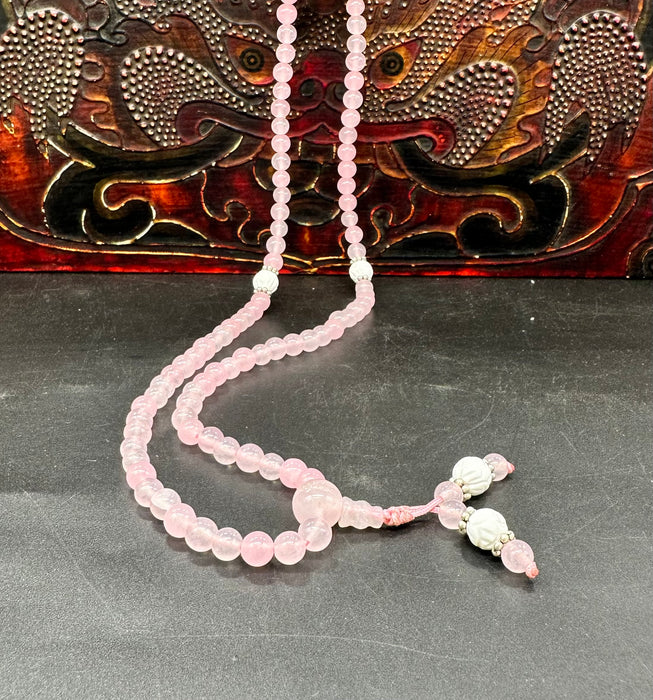 Mala 108 grani piccoli con quarzo rosa