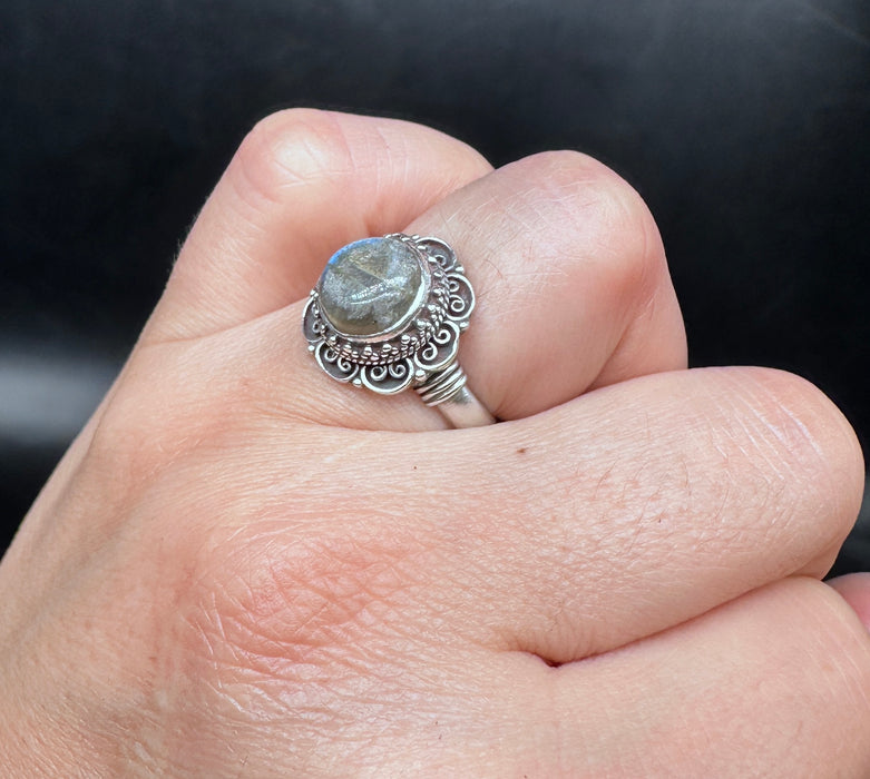 Tibetan Ring with Labradorite