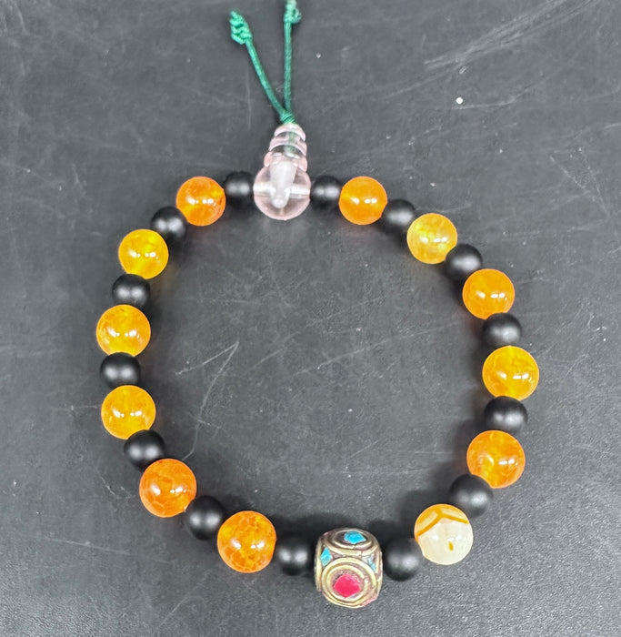 Bracciale con onice e  pietra di dragone