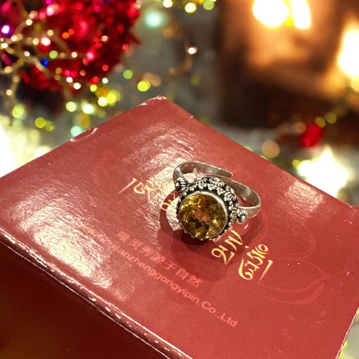 Anello quarzo citrino