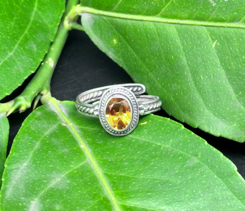Tibetan Ring with Citrine Quartz