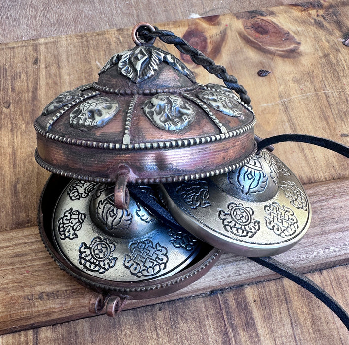 Cimbali tibetani con 8 simboli tibetani