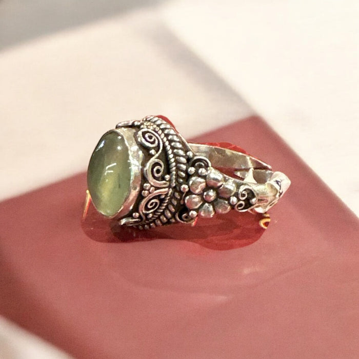 Anello con avventurina verde