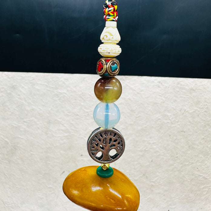 Portachiavi Tibetano con Albero della Vita e Vaso della Fortuna
