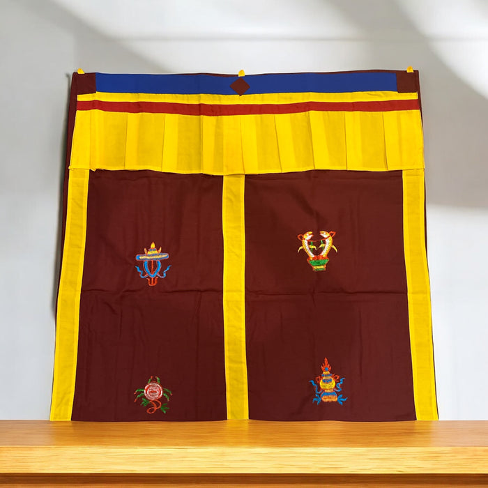 Tenda tibetana con 8 simboli di buon auspicio
