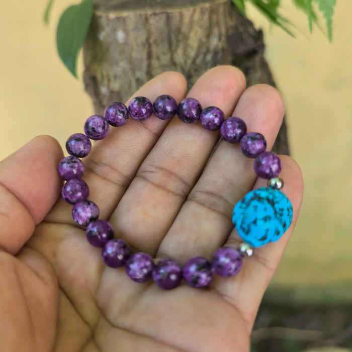 Braccialetto con charoite e turchese