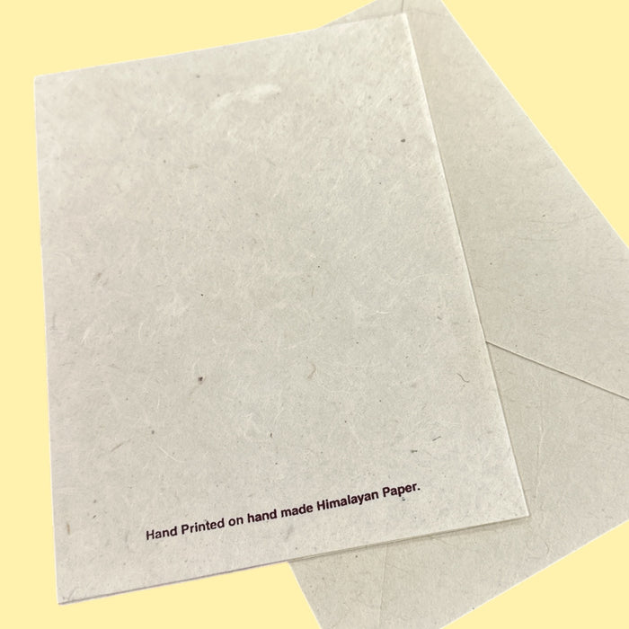 Biglietto da auguri con Om e foglia di bodhi