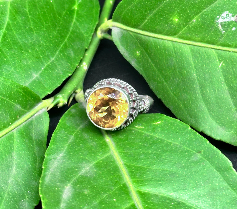 Tibetan Ring with Citrine Quartz