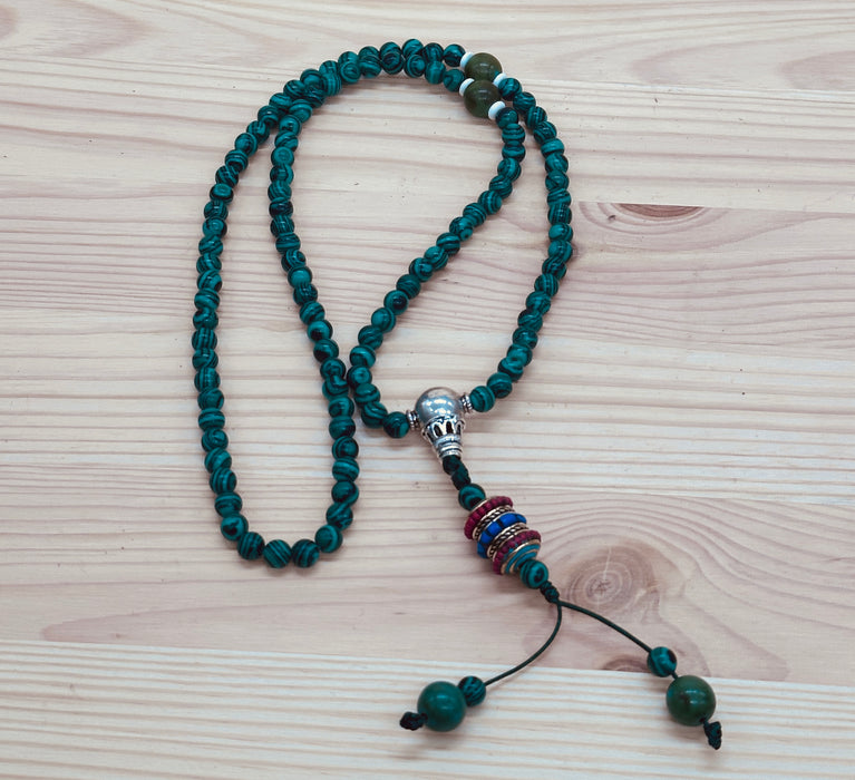 Mala 108grani a malachite verde