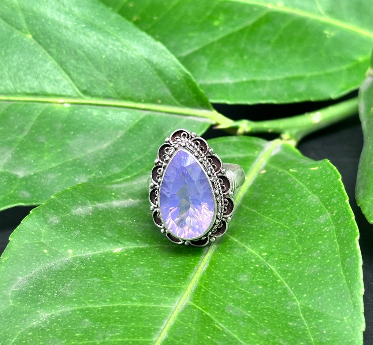 Tibetan Ring with Purple Amethyst