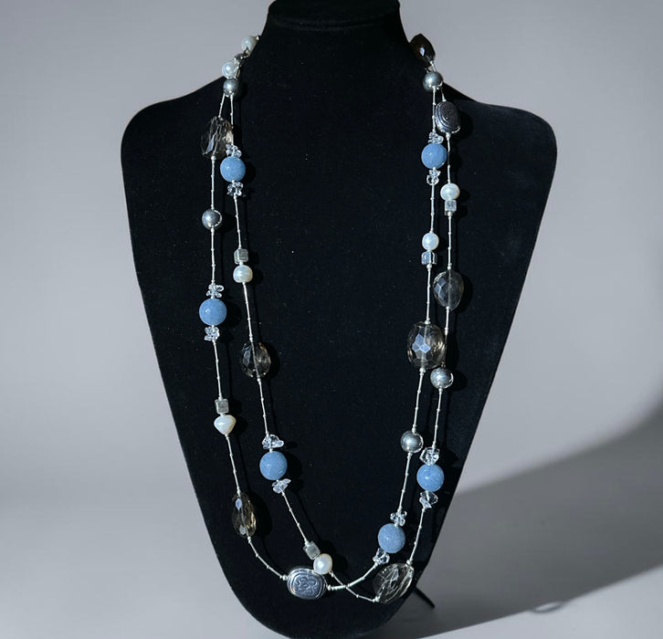 Tibetan necklace with quartz and 925 silver