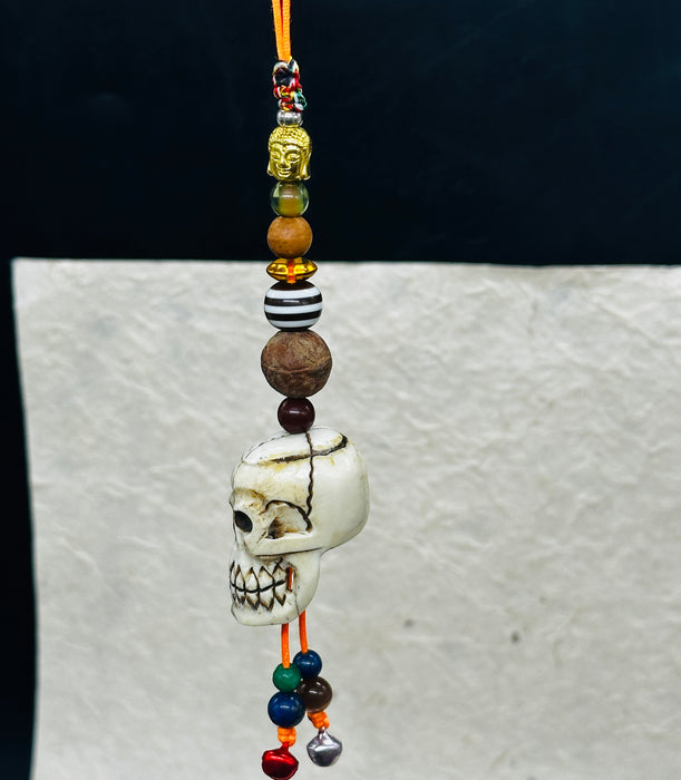 Portachiavi Tibetano con Pietre, Semi di Bodhichitta e Campanellini