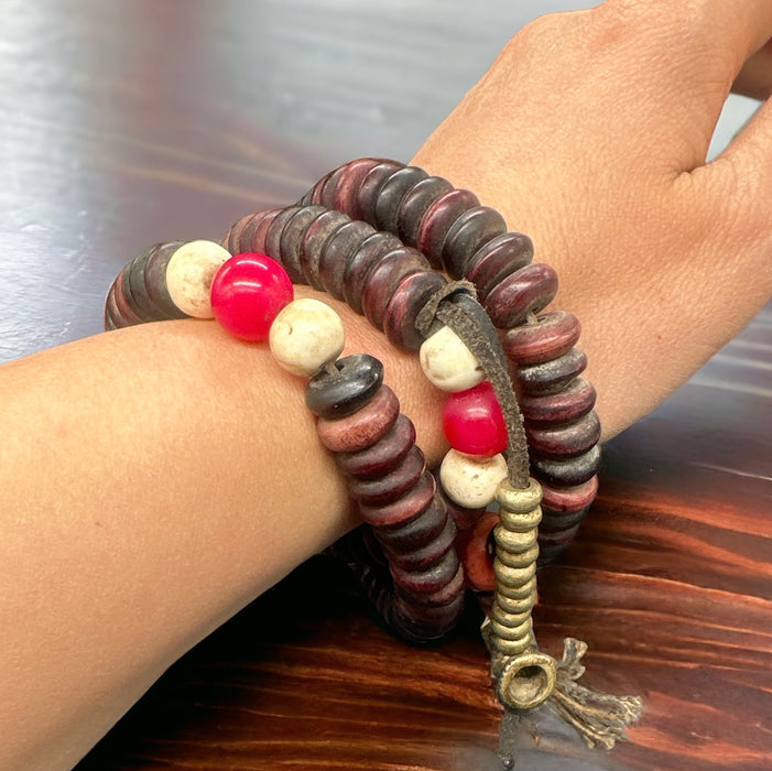 Mala tibetana con ossa di yak