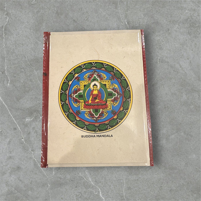 Biglietto da auguri con mandala della buddha in carta di riso