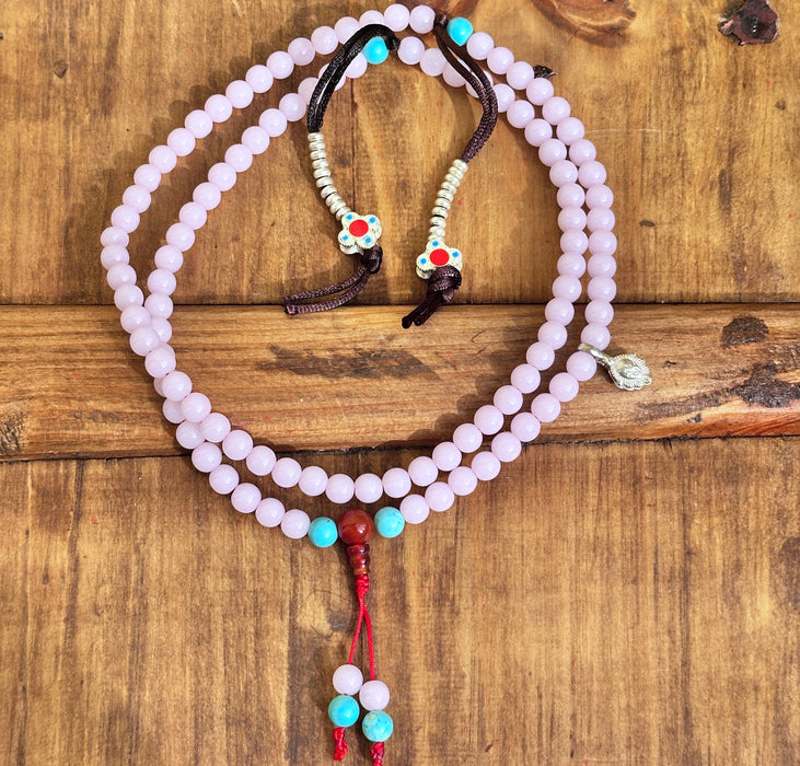 Mala a Quarzo Rosa e Turchese Insieme Conta Mala