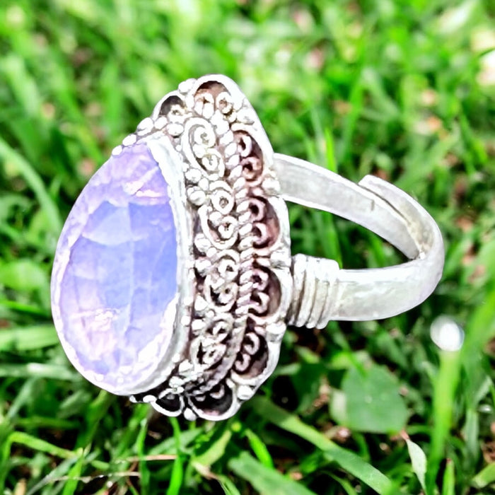 Tibetan Ring with Purple Amethyst