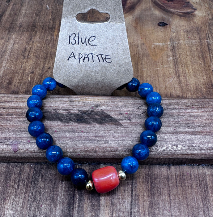 Bracciale a Blue Apatite con Custodia di Seta