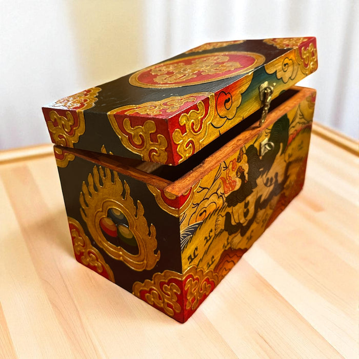 baule tibetane a leone e vajra