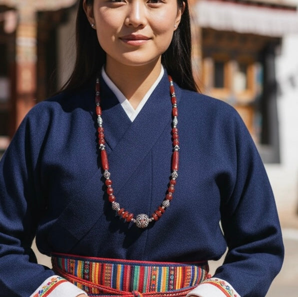 Collana tibetana con corniola