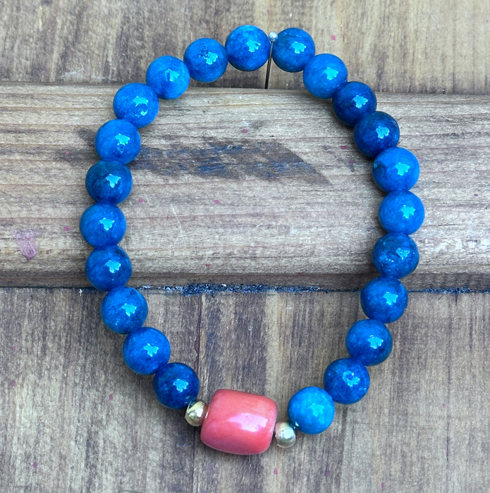 Bracciale a Blue Apatite con Custodia di Seta