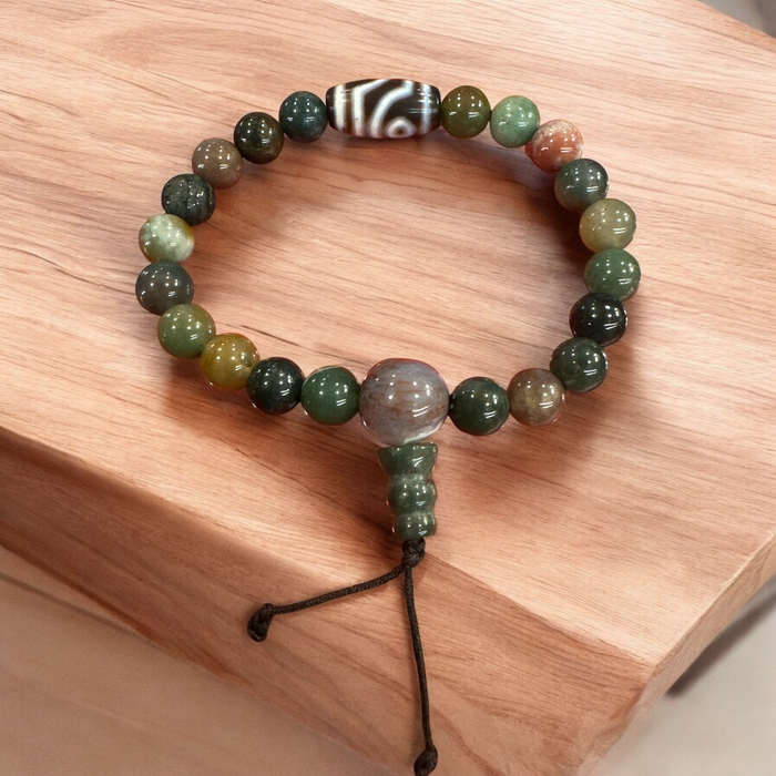 Braccialetto con malachite e dzi