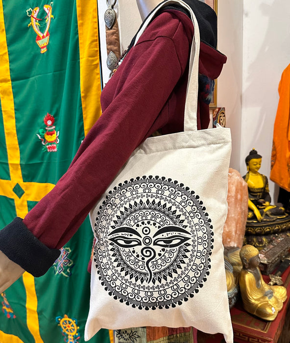 Borsa con mandala trezo occhi di cotone grezze