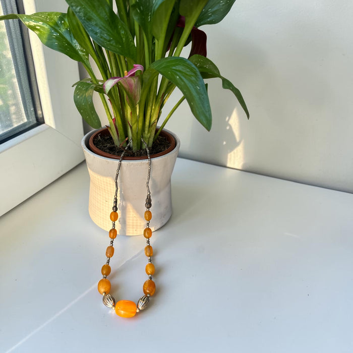 Collana Tibetana con Ambra