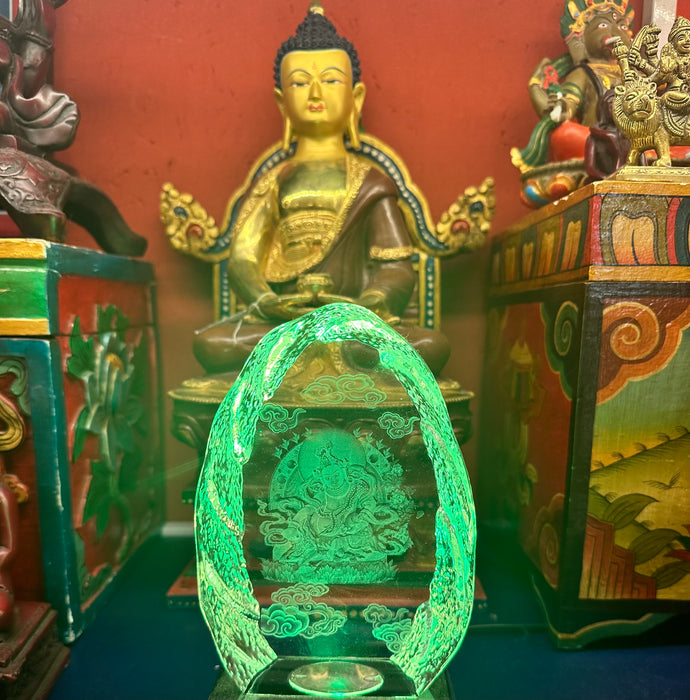 (Zambala)buddha della richezza su cristallo di rocca