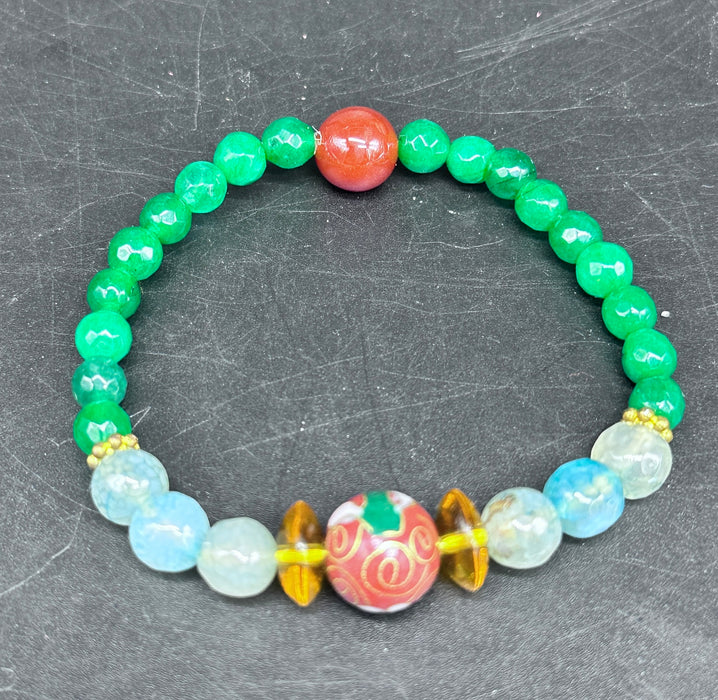 Braccialetto con Agata verde