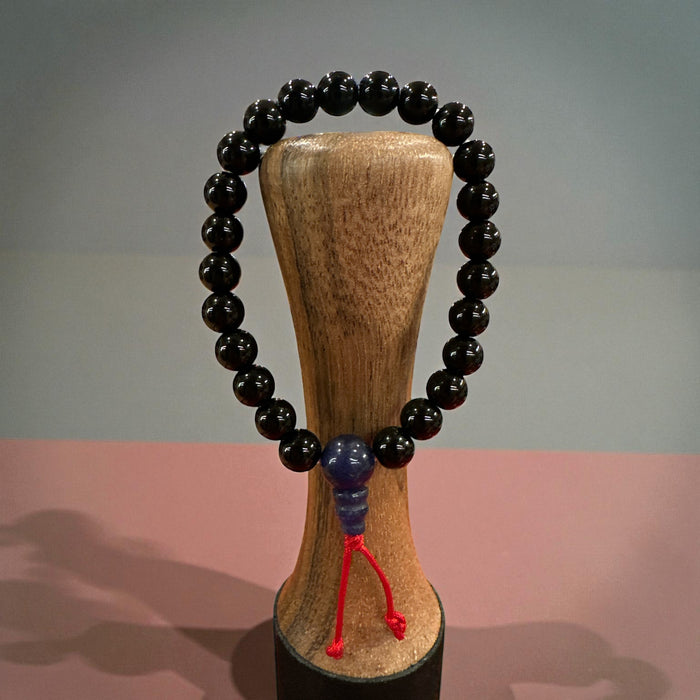 Bracciale a Tormalina Nera con Custodia di Seta