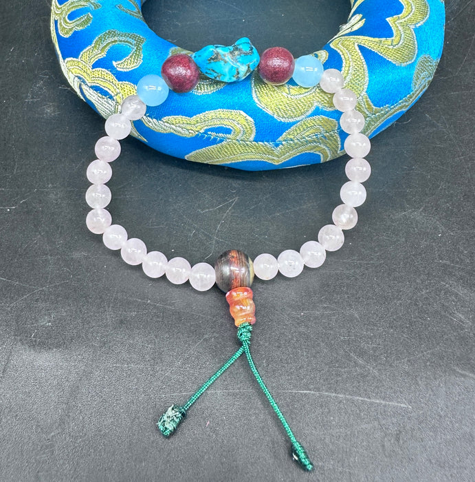 Braccialetto tibetano quarzo rosa