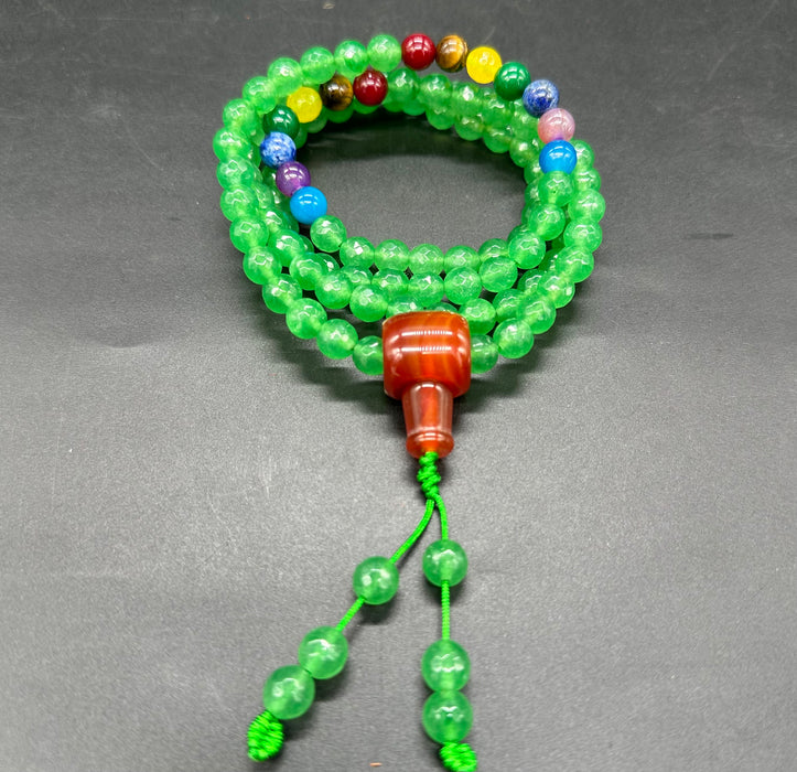Mala108 grani con giada e  7 Chakra
