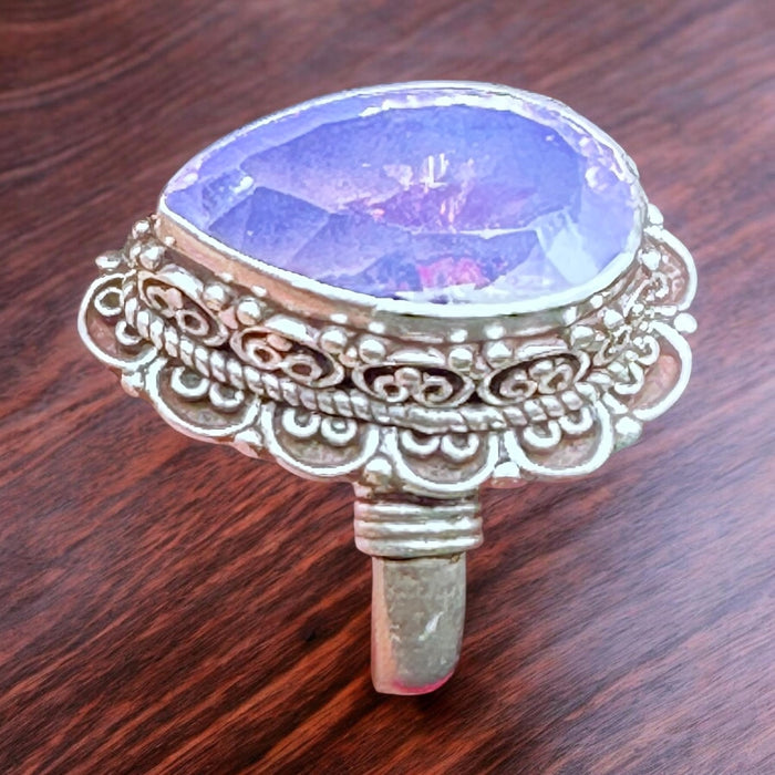 Tibetan Ring with Purple Amethyst