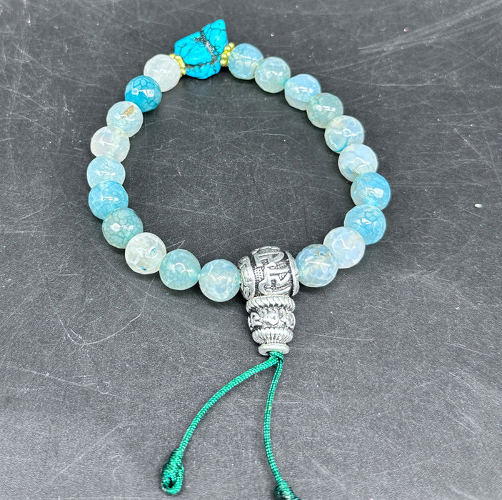 Braccialetto con dyed Agata e turchese