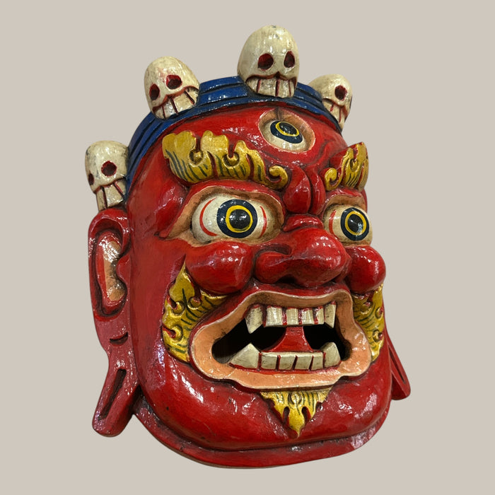 Mahakala maschera di legno Himalaya