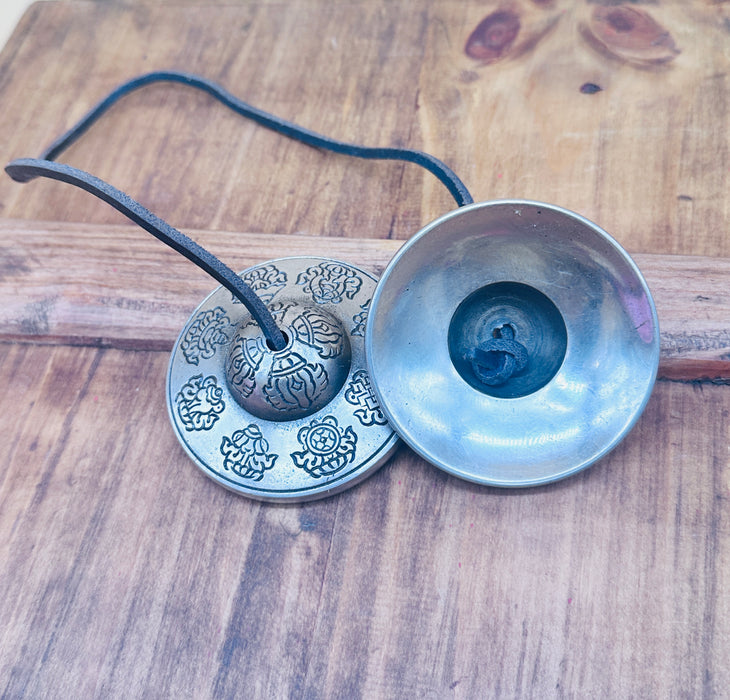 Cimbali Tibetani con 8 Simboli di Buon Auspicio