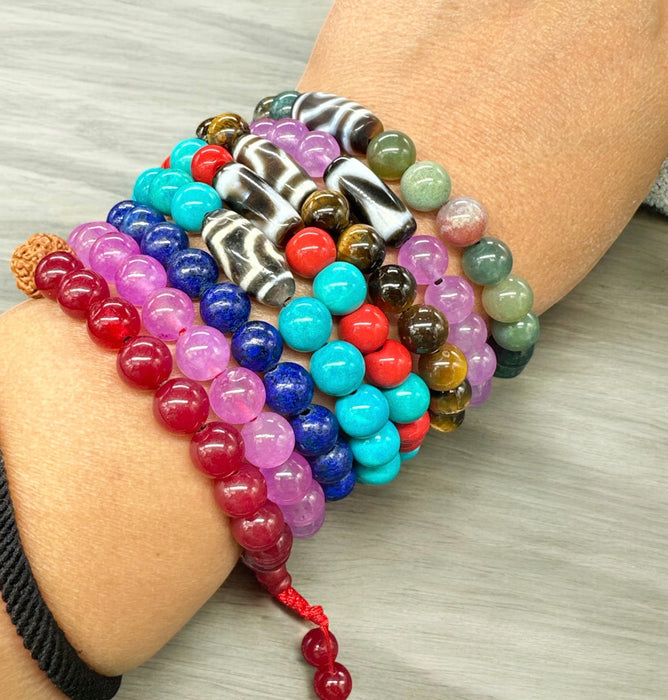 Braccialetto con malachite e dzi