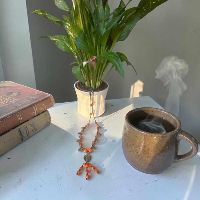 Collana sciamanica  tibetana con corniola