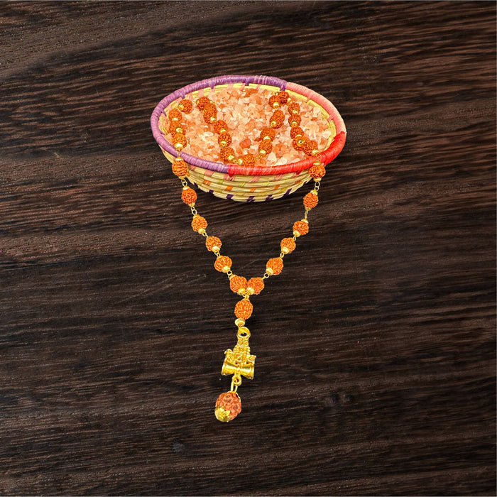 Collana con Om Nama shiva  e rudraksha