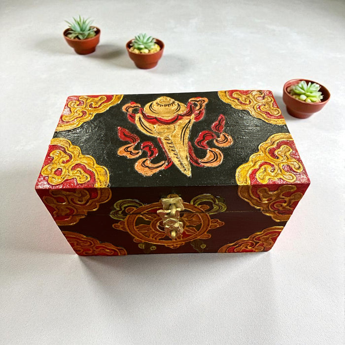 Mini scatole di legno a dharmachakra