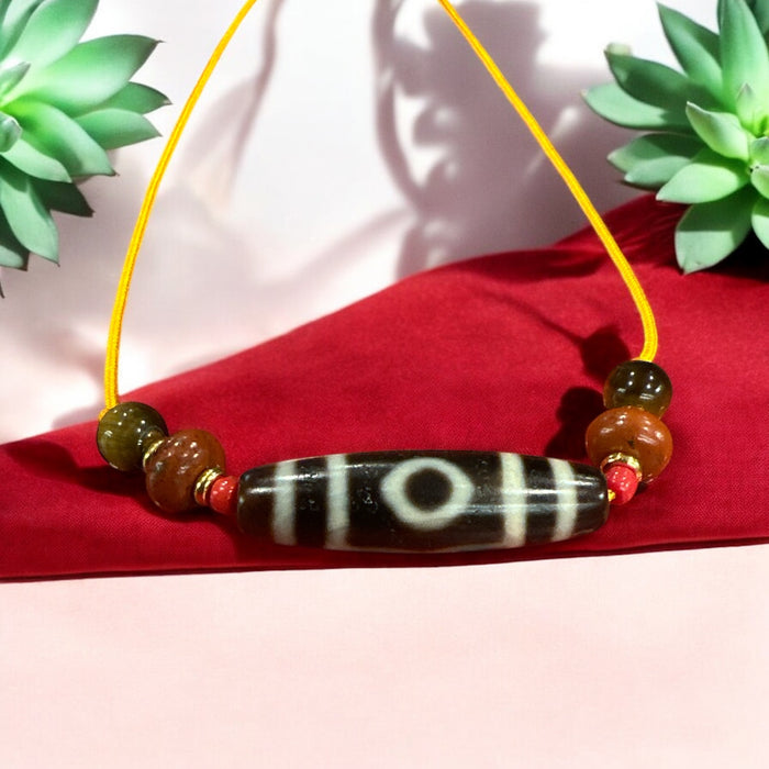 Dzi tibetano con 3 occhi (originale da Tibet)