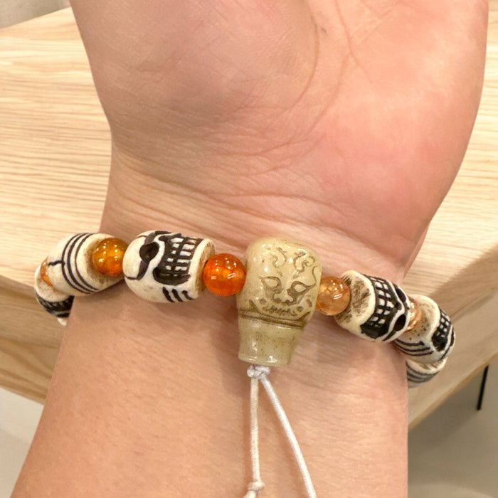 Bracciale Rigido Argento 925 Teschio | TreasureBay Gioiello Donna Polsino Aperto