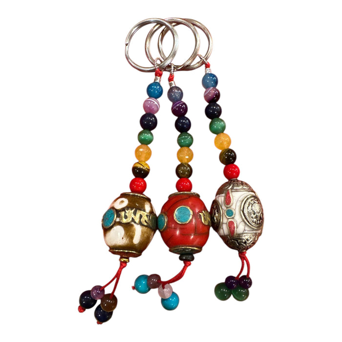 Porta chiavi con 7 chakra Pietri